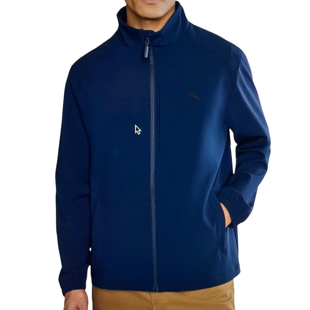 Tommy Bahama Clubhouse Pro Jacket Ocean Deep Blue Mens Size M NWT Performance